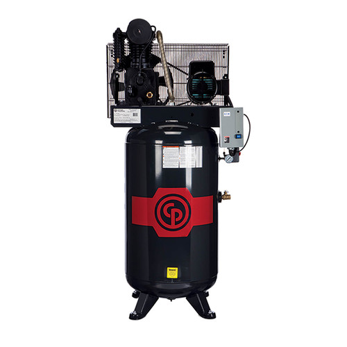 Chicago Pneumatic RCP-C581VS Stationary Two Stage Cast Iron 80 Gallon Air Compressor, 5 HP, Vertical, 208-230V 1-Phase