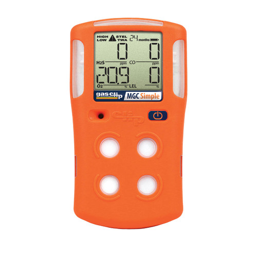 Gas Clip Technologies MGC Simple Detector, 4 Gas (H2S, O2, CO & LEL), 2 Year Run Time