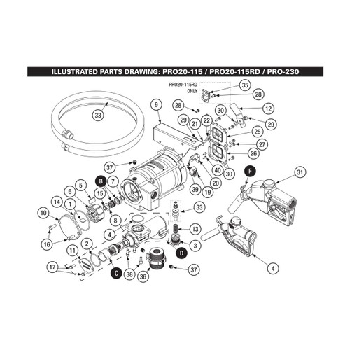 GPI PRO20-115 Series Pump Replacement Parts