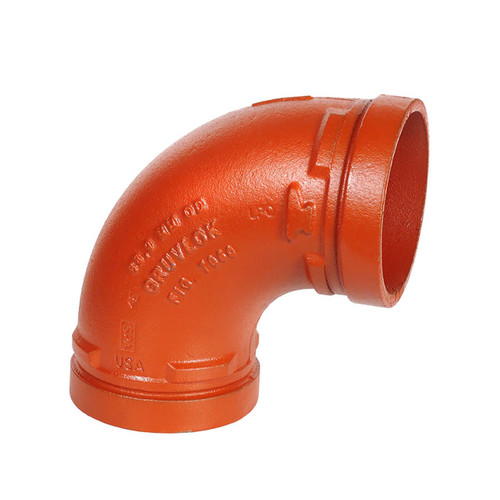 Anvil  7050 Gruvlok Ductile Iron 2 in. 90-Degree Elbow Grooved-End Fitting, Ptd. Orange