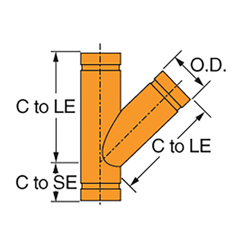 Anvil FIG 7069 Gruvlok® GroovedEnd 45Degree Lateral Fittings, Ductile