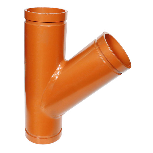 Anvil FIG 7069 Gruvlok® Grooved-End 45-Degree Lateral Fittings, Ductile Iron Ptd. Orange