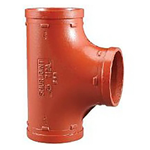 Shurjoint 7120 Grooved Tee Fitting, Ptd. Orange