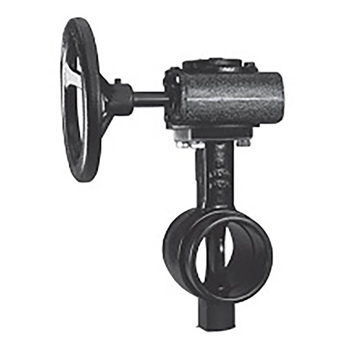 Shurjoint SJ-300N-W Series Grooved Butterfly Valve w/Worm Gear Operator Handle, Nitrile Disc