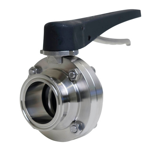 Wayland Ind. 316 SS 2 in. Tri-Clamp Butterfly Valve w/12 Position Plastic Trigger Handle