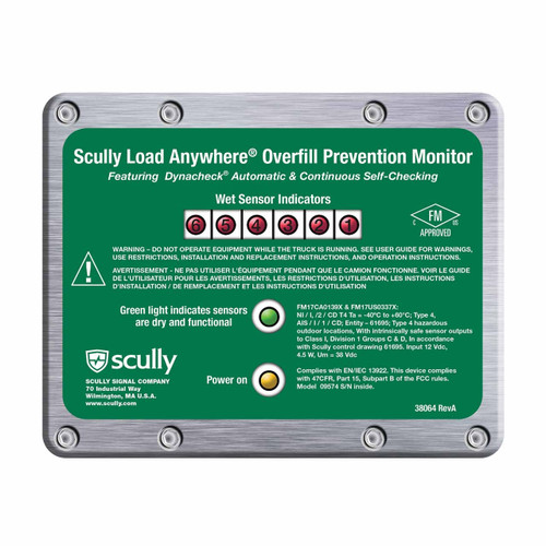 Scully Load Anywhere® Control Unit, 6 Compartment, 12V, 5-Wire Overfill Only