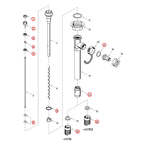 Flux 400 Series F424PVDF 41/35Z Pump Maintenance Rebuild Kit