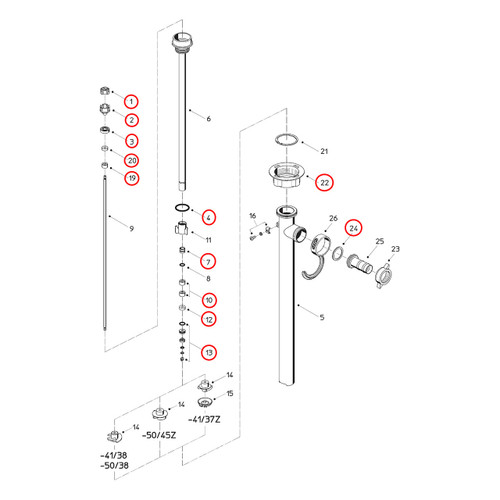 Flux 400 Series F430S 50/45Z 47 Pump Maintenance Rebuild Kit