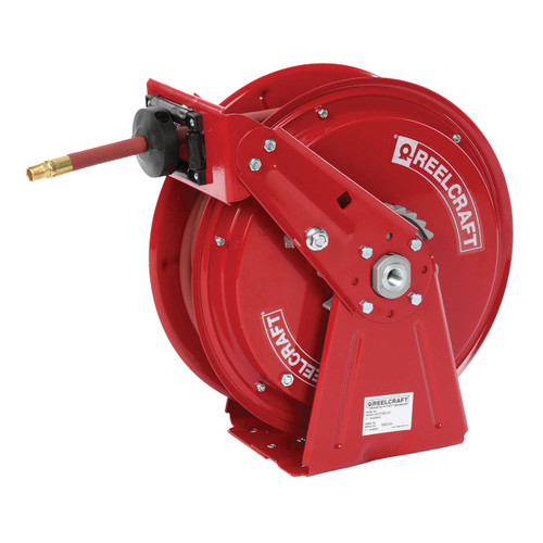 Reelcraft 3/8 in. x 50 ft. DP7000 Series Ultimate Duty Dual Pedestal Air Hose Reel- Reel & Hose