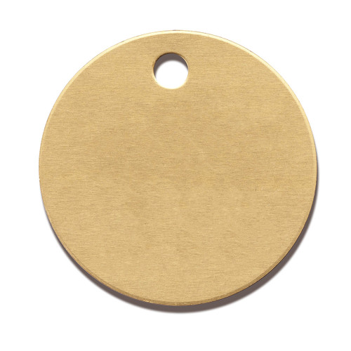 Marking Services BVT Round "Number Only" Brass Valve Tags, w/Top Hole Mount, Priced Each