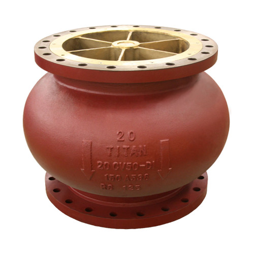 Titan Flow Control CV 50-DI-B Flanged (Flat Face) Ductile Iron Globe Style Silent Check Valve w/ Bronze Seat & Disc - ASME Class 150