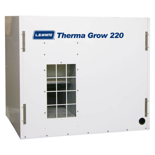 L.B. White Therma Grow 220 Heater, 220K BTU, Natural Gas, 1750 CFM, 230V/60Hz/ 1 Phase, Galvanized Box Unit ( AG Use Only)