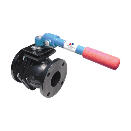 American Valve 4000 Series 2 in. Flanged Cast Iron Full Port Ball Valve w/ Lever Handle