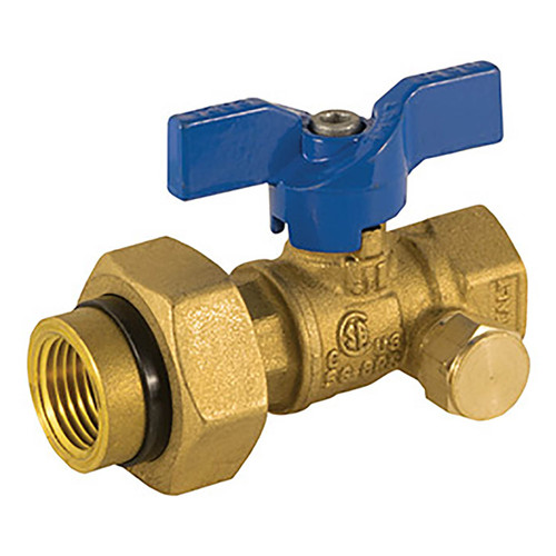 Jomar Valve T-203DU FIP X FIP Dielectric Union End Gas Ball Valve w/Side Tap, 600 PSI, Lifetime Warranty