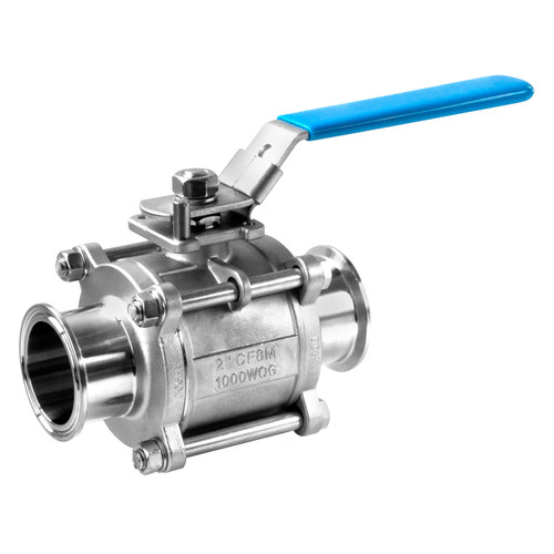 Steel & O'Brien 2-Way Ball Valve w/ Clamp Ends, 316 Stainless Steel