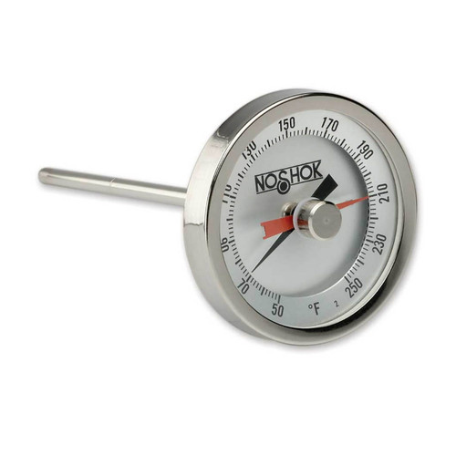 NOSHOK 300 Series 3 in. Dial Bimetal Thermometer w/ MIP, 1/2 in. NPT Back Mount, 4 in. L Stem, 100° to 800° F