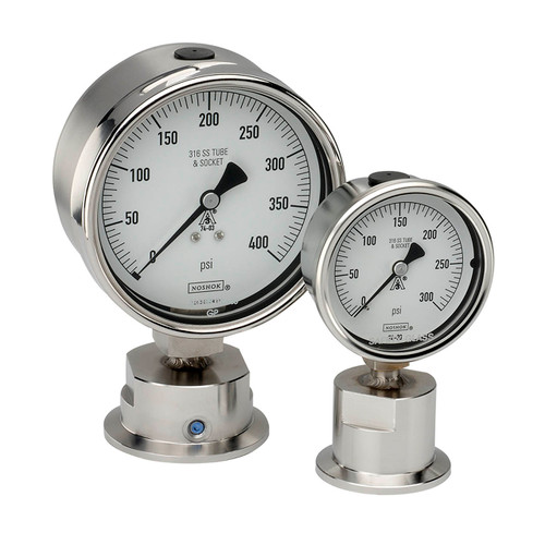 NOSHOK 10 Series 2 1/2 in. Dial HD Sanitary Pressure Dry Gauges w/ 1 1/2 in. Tri-Clamp Bottom Mount