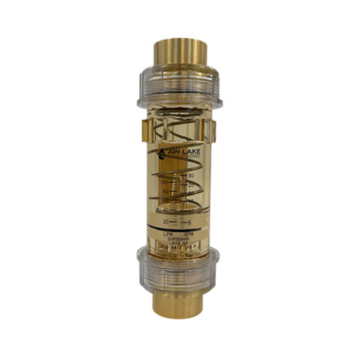 AW-Lake CV-P05-H3N 1/2 in. Port NPTF (Brass) Clearview Value Flow Meter - Polysulfone, 0.5 - 5 GPM