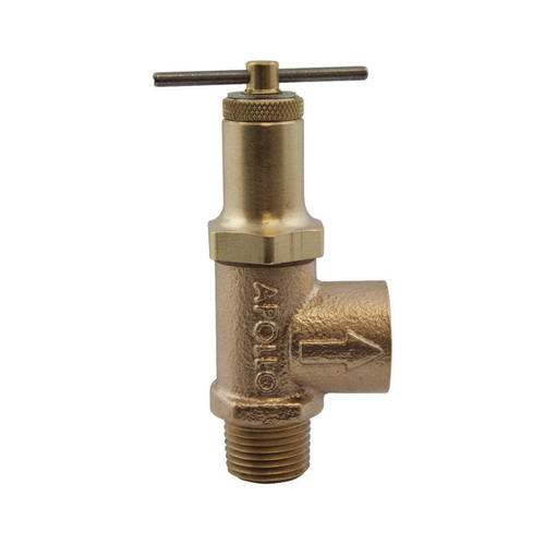 Apollo Valves 16-501-01 1/2 in. Male x 1/2 in. Female General Purpose Liquid Relief Valve w/ Nitrile Seats, 50-250 PSI Relief Range