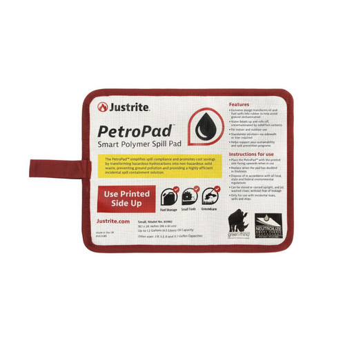 Justrite PetroPad™ 83982 Reusable Small Smart Polymer Spill Pad