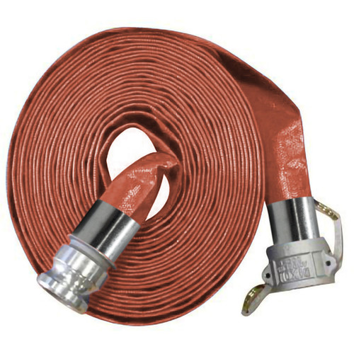 Ponaflex Ponaflat 50 Series 3 in. MSHA Premium Heavy Duty Discharge and Drip Irrigation Layflat Hose Assembly w/ Female Coupler x Male Adapter Ends