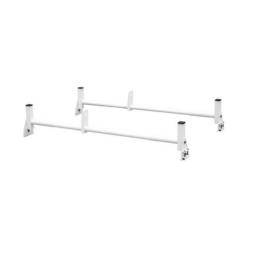 Buyers Products 1501310 White Van Ladder Rack Set, 2 Bars & 2 Clamps