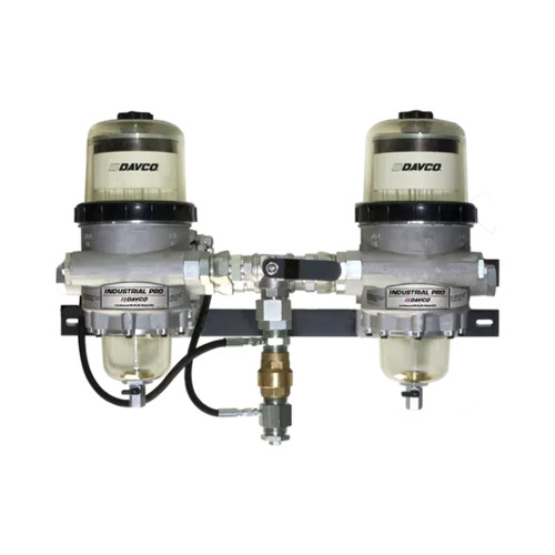 DAVCO Industrial Pro Short Duplex Fuel Filter/Water Separator, 1-1/4 in. NPTF, 600 GPH