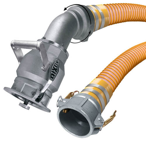 Kuriyama Tigervapor 4 in. Standard Duty Vapor Recovery Hose Assemblies w/ C x 45° Swivel Dixon VR4040SWIV w/ Handle Ends