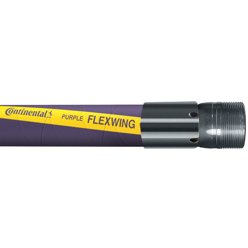 Continental ContiTech Purple Flexwing 2 in. 150 PSI Chemical Suction & Discharge Hose Assemblies w/ Stainless Steel Male NPT Ends