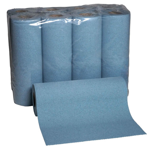 11 in. x 9.4 in. Blue DRC Wrapped Shop Towel, 8 Pack