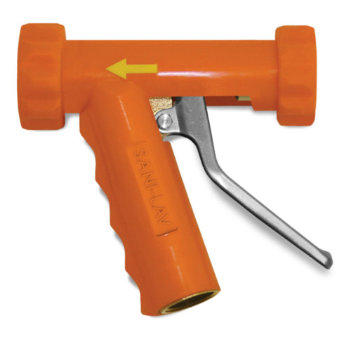 Sani-lav N8 3/4 in. GHT Large Heavy Duty Industrial Spray Brass Nozzle - Safety Orange