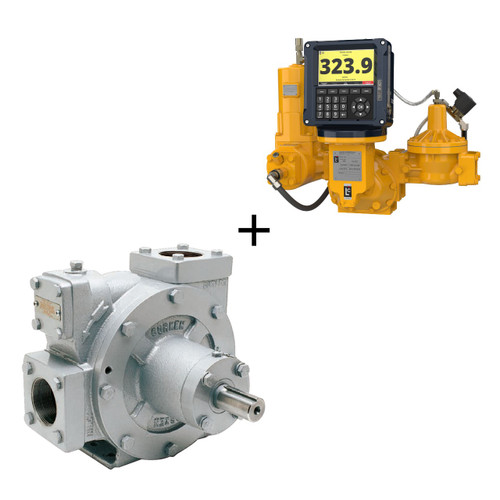 Corken Z Series ZX2000 Coro-Vane® 2 in. NPT Ductile Iron LPG Sliding Vane Truck Pump w/ Liquid Controls MA-7 Class 10 Meter and LCR2 Register w/ Preset Valve, Strainer & Optical Vapor Eliminator - SL200 ST258 Software, R-L Flow