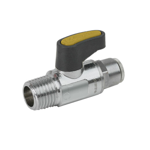 Jomar 3/8 in. MNPT x 3/8 in. Push Fit Mini Brass Ball Valve