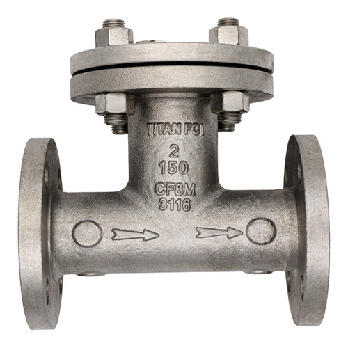 Titan Flow Control 3 in. Flange End Stainless Steel Tee Type Strainer
