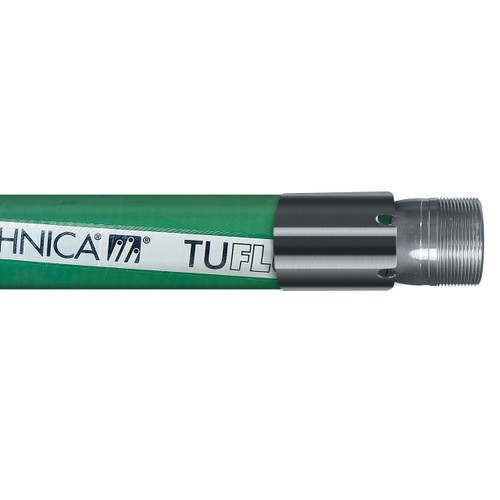 Tudertechnica Tufluor® Evolution 2 in. 150 PSI PTFE Chemical Suction & Delivery Hose Assemblies w/ Stainless Steel Male NPT Ends