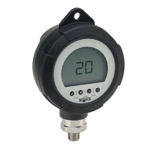 NOSHOK PGE20 Digital Gauge W/ Rubber Case Protector 1/4 in. Male NPT 0 to 5000 PSI