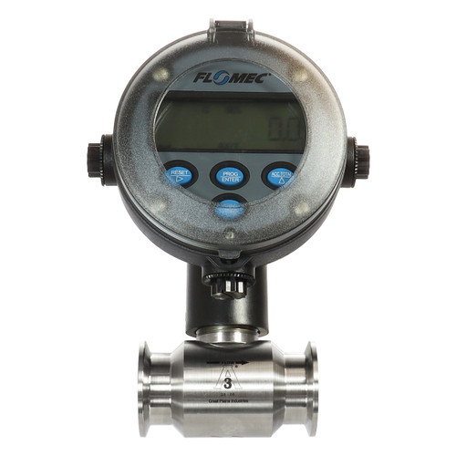 Flomec GSCPS Series 1 1/2 in. NPT 3A Sanitary Oval Turbine Meter w/RT14 Display