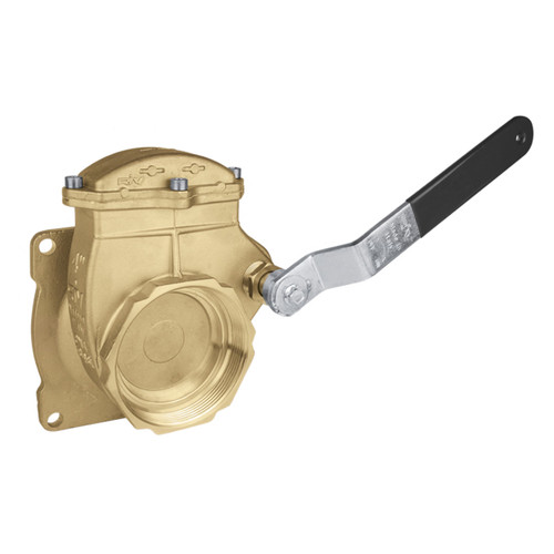 RIV Turchese 6 in. NPT Brass Lever Valve 4-Bolt Flange X FNPT 37 PSI