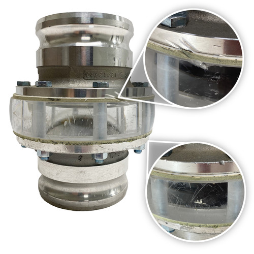 4 in. Male Adapter x 4 in. Male Adapter Conventional Sight Glass - Scratched