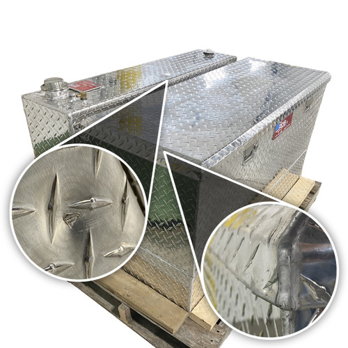 RDS Manufacturing 95 Gallon Aluminum L-Shaped DOT Certified Transfer Tank/Toolbox Combo - Damaged