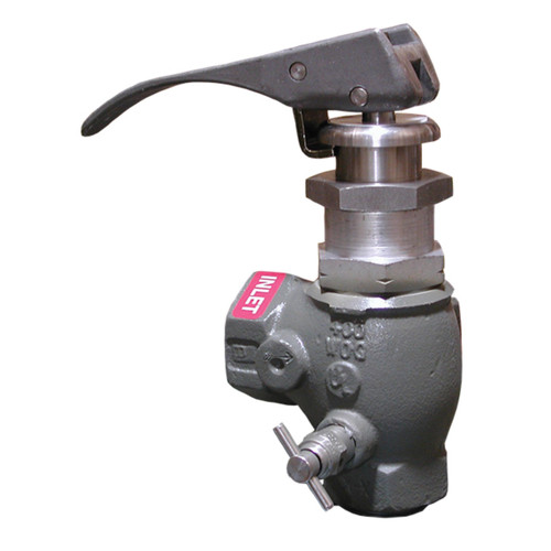 RegO A7708L 1 in. FNPT 22 GPM Quick-Acting Hose-End Angle Valve w/ Locking Handle