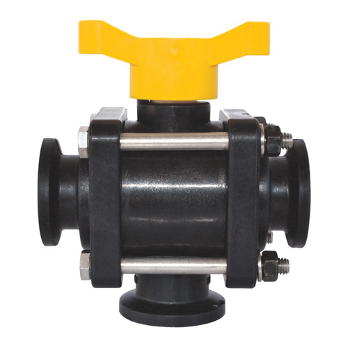 TerreMax MV300BL 3 in. Flange 150 PSI 3 Way Bottom Load Ball Valve