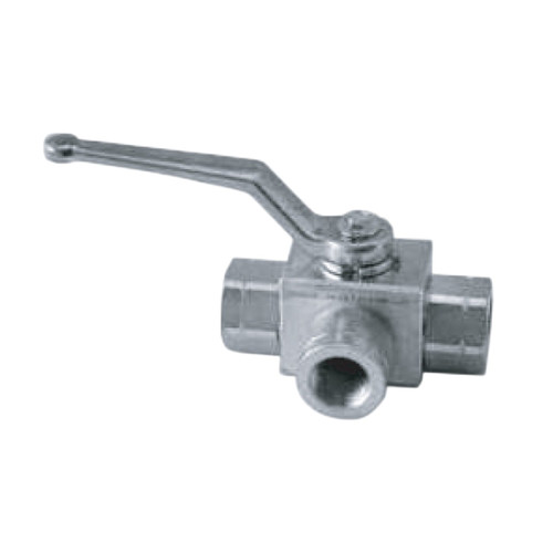 PCI BK3-38-NPT-1123-2-L 3/8 in. x 3/8 in. NPTF Full Port Three-Way Diverter Valve - 5880 PSI, Zinc Clear Coating