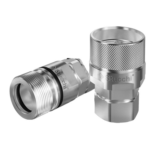 Stucchi VP 3/4 in. Carbon Steel Flat Face Coupler W/ Autolock 3/4 in. EXT SAE, 53 GPM