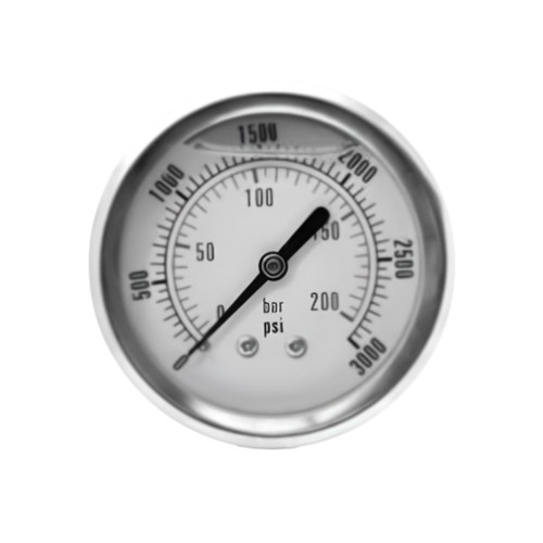 PCI PCLG-160P-B Liquid Filled 2 1/2 in. Stainless Case x 1/4 in. NPT Back Mount Pressure Gauge, 0 - 160 PSI