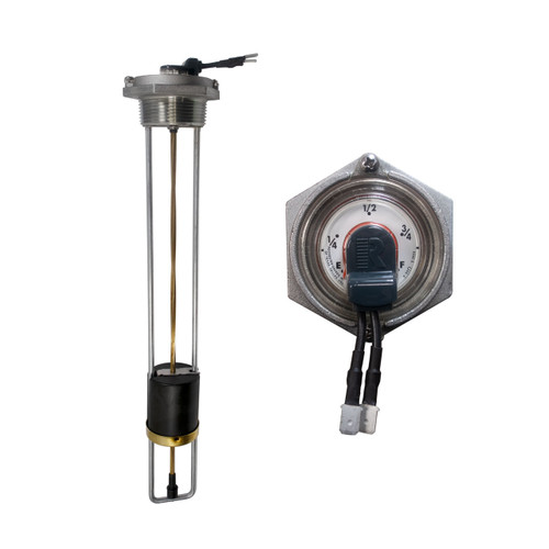 Rochester Gauges 8640 Series 1 1/2 in. Top Mounting Magnetic Liquid Level Tank Gauge w/ Senior TwinSite Dial - Range: 240-30 Ohm - Fits 38 3/4 in. Tank Depth