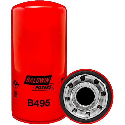 Baldwin Filters B495 Spin-On Lube Filter, 1 5/8 in. Thread, 27 Micron