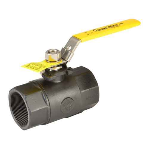 Chicago Valves 24 Carbon Steel Ball Valves Threaded, 2000 PSI W/ Spring Return Handle