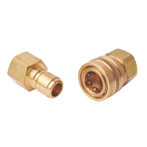 Holmbury HFB 3/8 in. Brass Coupling 1/2 NPTF W/ Extended Body & Nitrile Rubber Seal