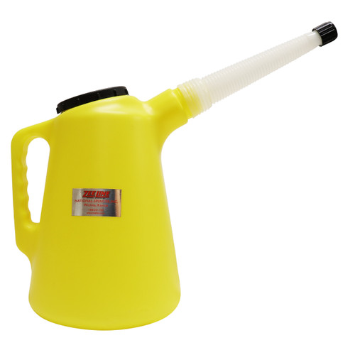 Zeeline ZE757-2 5-quart Oil Dispenser Measuring Can HDPE w/ Flexible Poly Spout